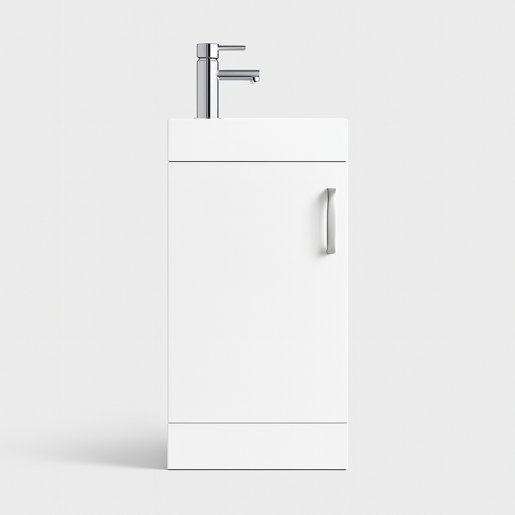 400mm White Gloss Vanity Unit with Basin