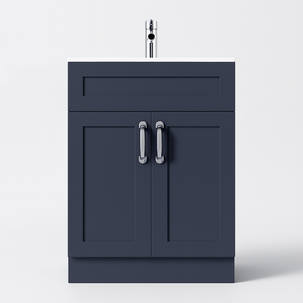 Dark Grey Vanity Unit 500mm - Floor Standing with Basin