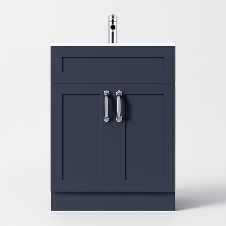 Dark Grey Vanity Unit 500mm - Floor Standing with Basin