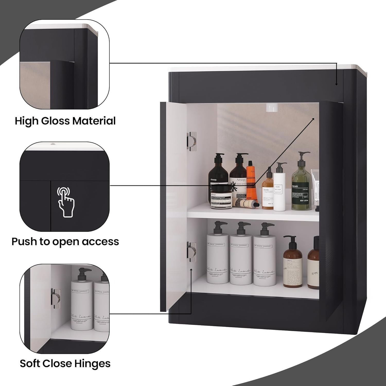 600mm Charcoal Grey Vanity Unit - Floor Standing Basin