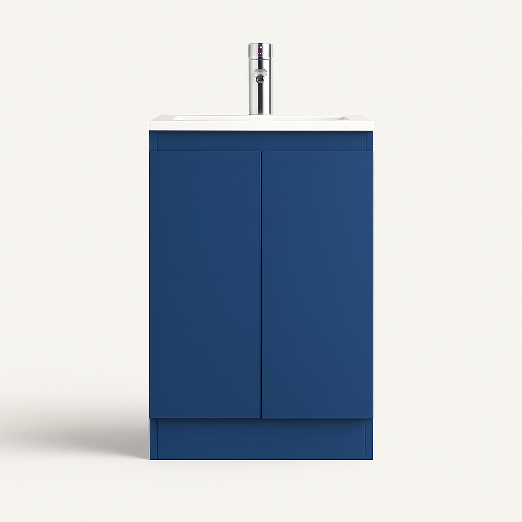 500mm Dark Blue Vanity Unit - Floor Standing with Basin