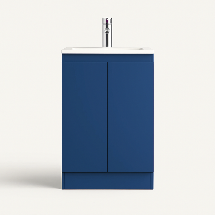600mm Dark Blue Vanity Unit - Floor Standing Basin