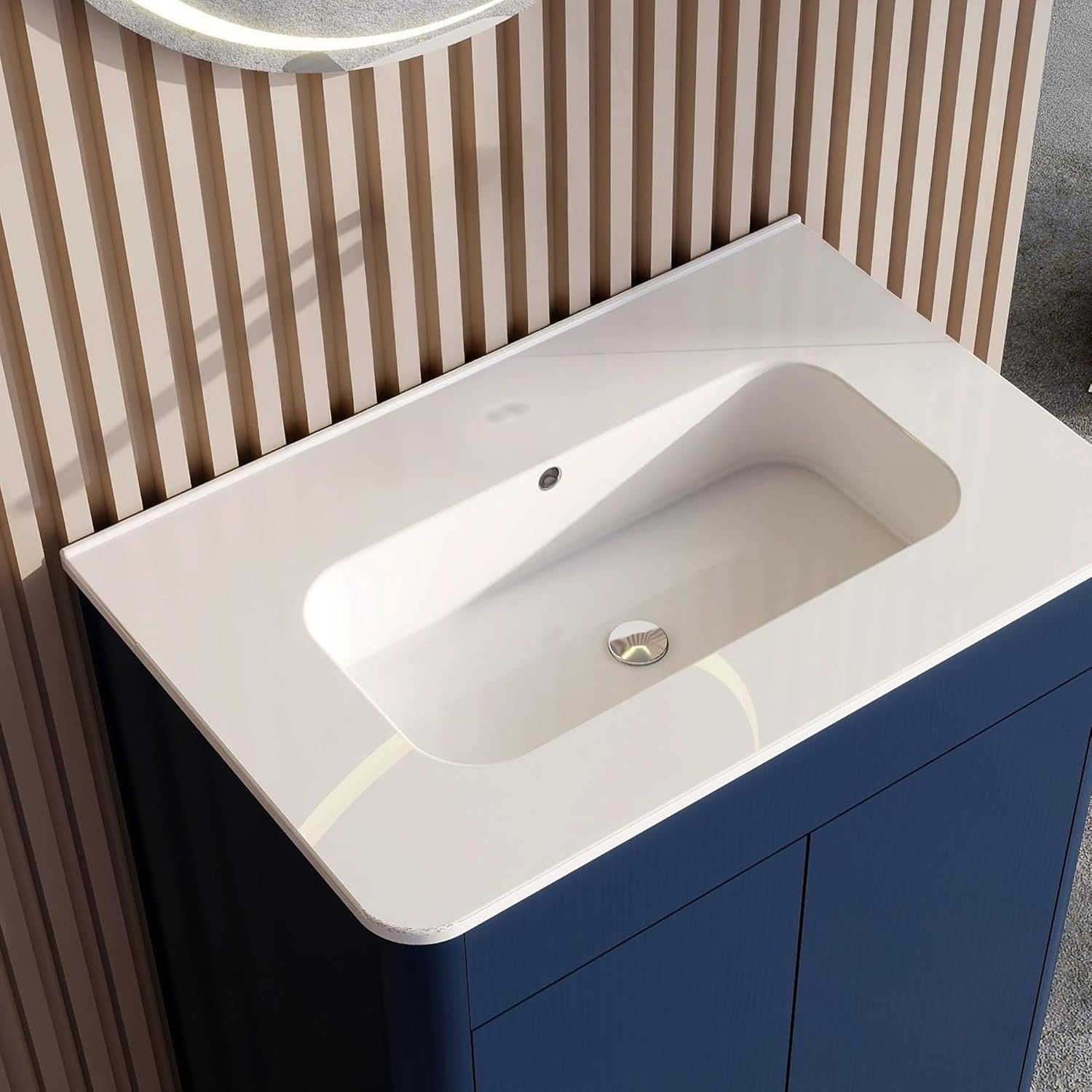 600mm Inky Blue Vanity Unit - Floor Standing Basin
