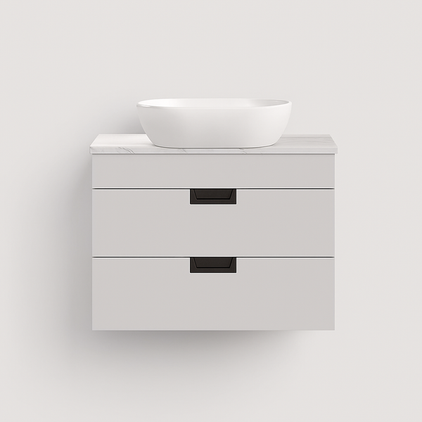 600mm White Gloss Wall Mounted Vanity Unit with Drawers