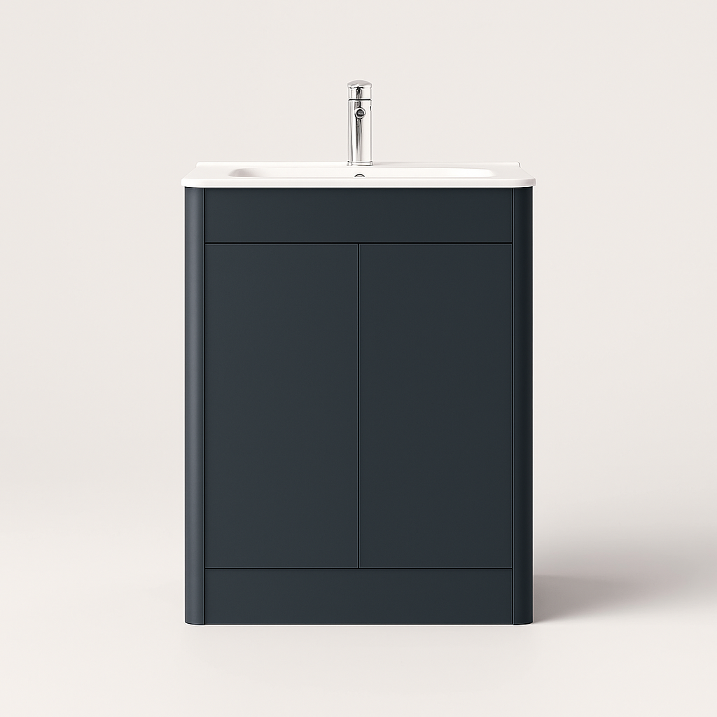 600mm Charcoal Grey Vanity Unit - Floor Standing Basin