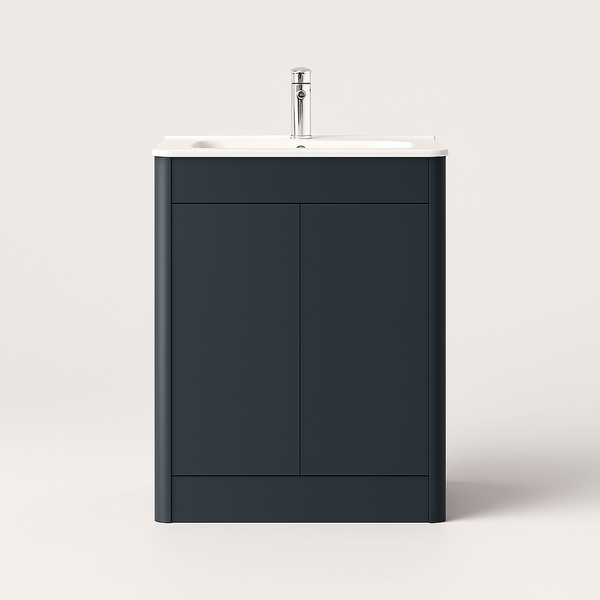 600mm Charcoal Grey Vanity Unit - Floor Standing Basin