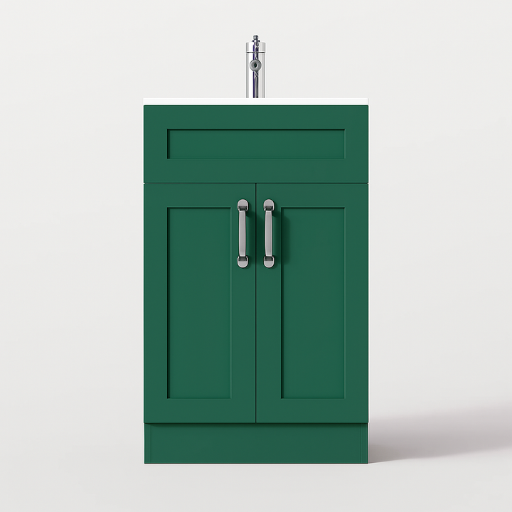 500mm Green Vanity Unit - Floor Standing with Basin