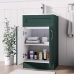 500mm Green Vanity Unit - Floor Standing with Basin - Image 4