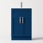 500mm Navy Blue Vanity Unit with soft grey background