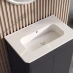 600mm Charcoal Grey Vanity Unit - Floor Standing Basin - Image 4