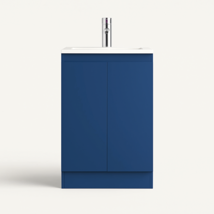 500mm Dark Blue Vanity Unit - Floor Standing with Basin