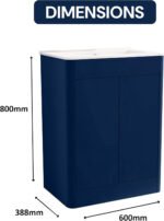 600mm Inky Blue Vanity Unit - Floor Standing Basin - Image 4
