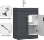 Light Grey Vanity Unit 600mm - Floor Standing with Basin - Image 6