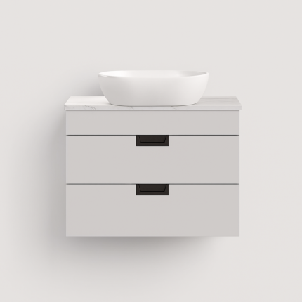 600mm White Gloss Wall Mounted Vanity Unit with Drawers