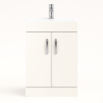 500mm White Gloss Vanity Unit - Floor Standing with Basin