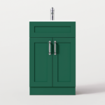 500mm Green Vanity Unit - Floor Standing with Basin